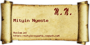 Mityin Nyeste névjegykártya